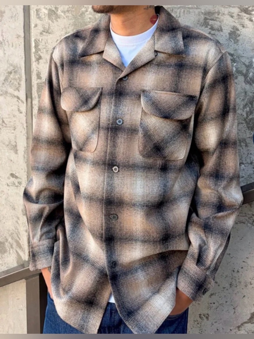 Pendleton Original Board shirt XS in 100 virgin wool brown tan rust